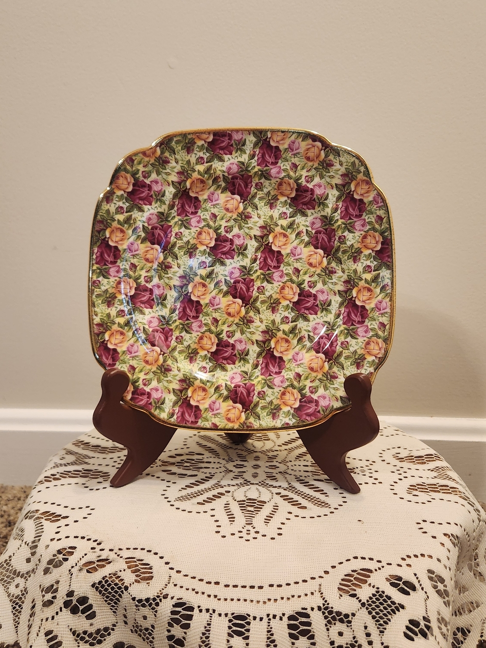 Royal Albert Old Country Roses Chintz Collection Square Salad Plate New W/ Tags
